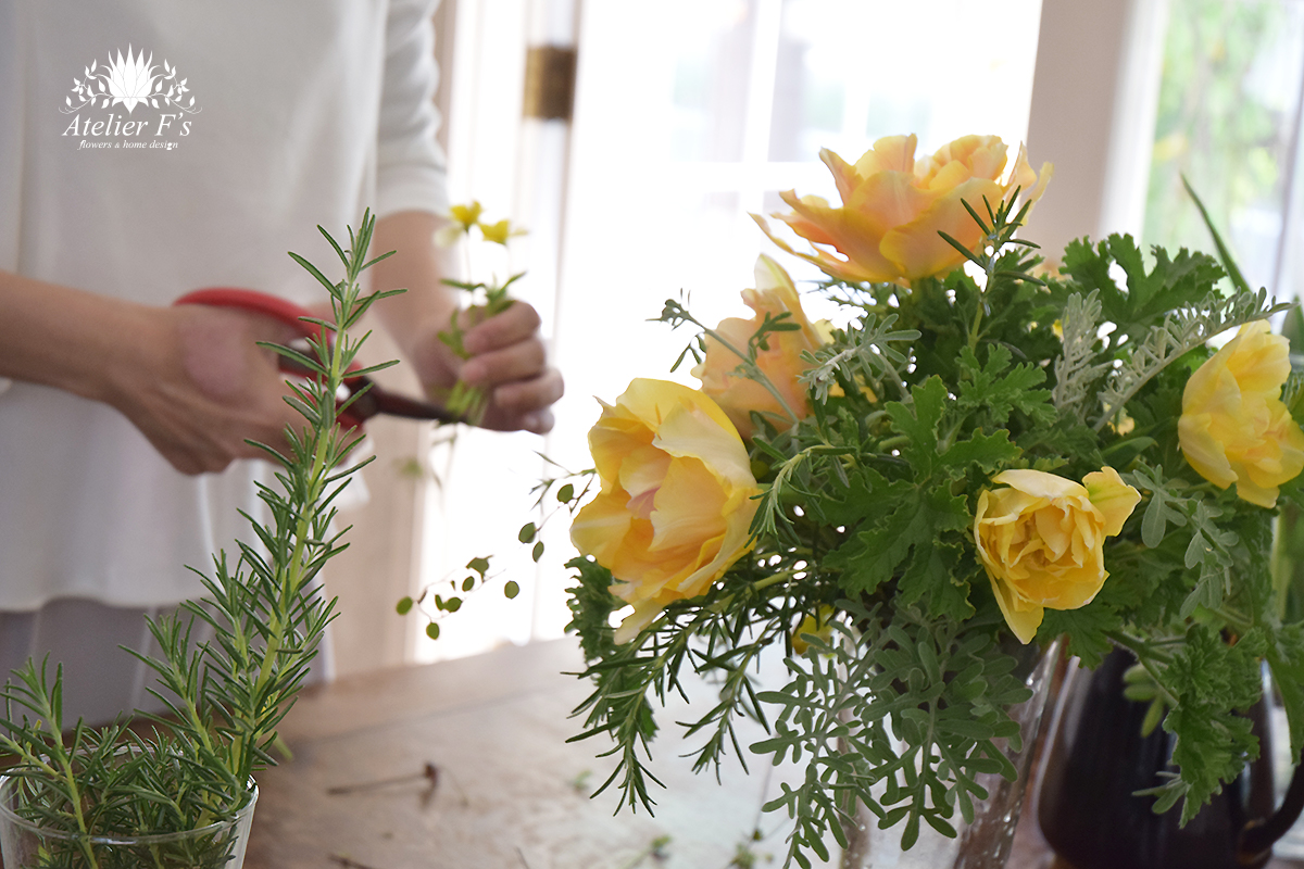 チューリップのおゃれなアレンジの作り方