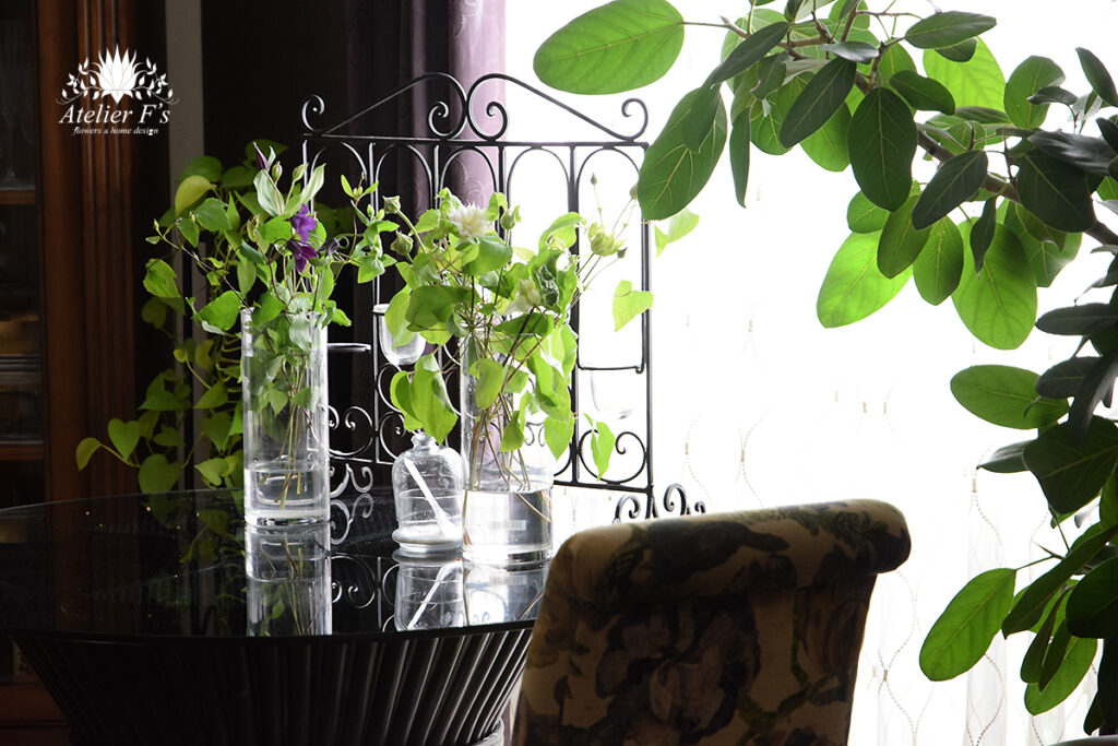 クレマチスのバランスのいい飾り方