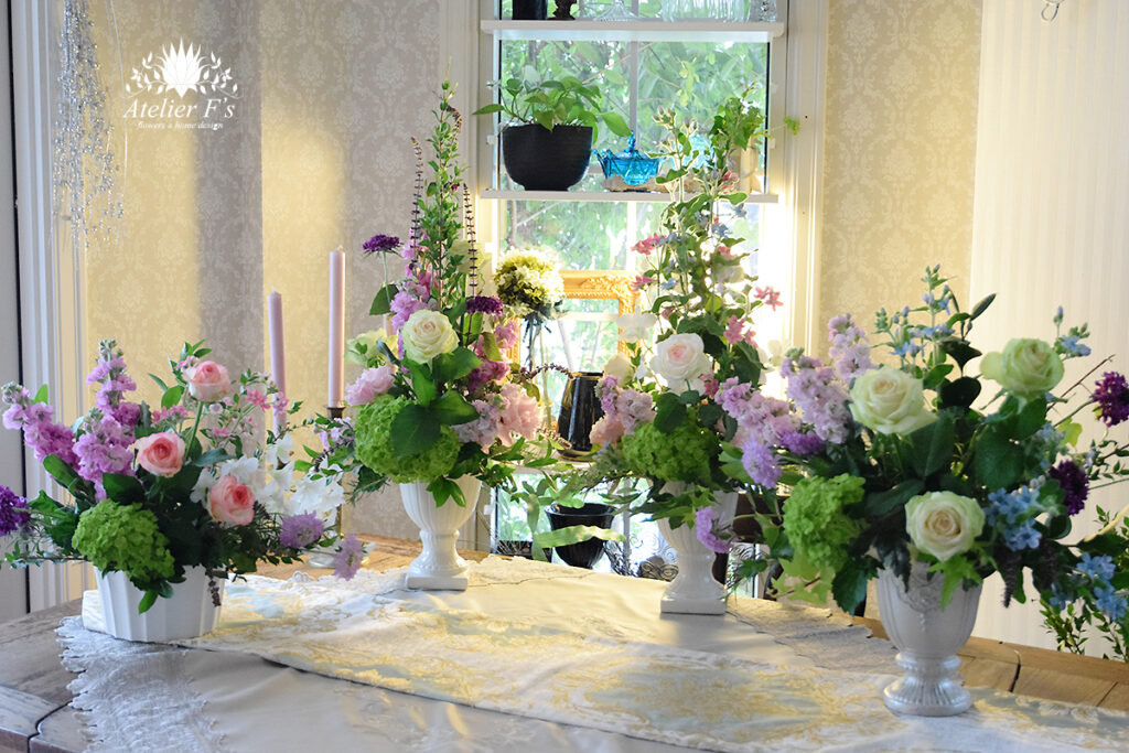 FWJ資格コース作品コーシェイプとクレッセントアレンジ