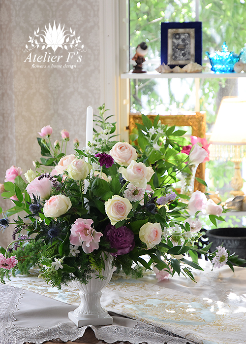 クリスマスのキャンドルアレンジ